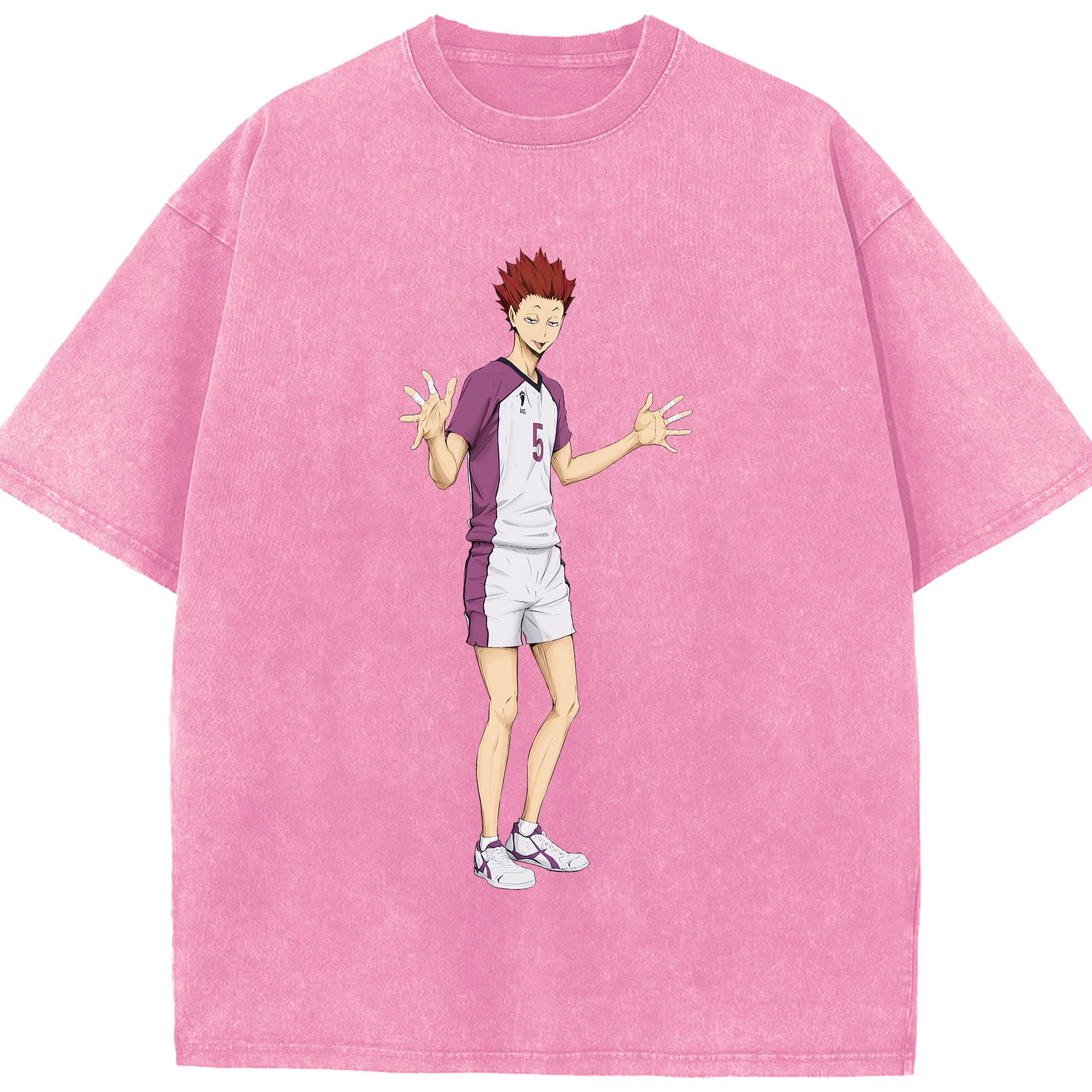 （画像用） ハイキュー!! Haikyu!! 綿100% ヴィンテージ風 半袖Tシャツ（フロントプリント）
